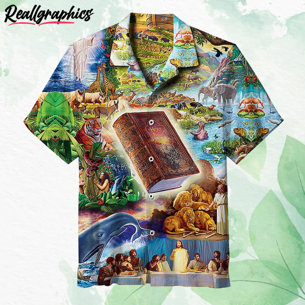 Inspirational The Holy Bible Hawaiian Shirt, Short Sleeve Button-up Shirt