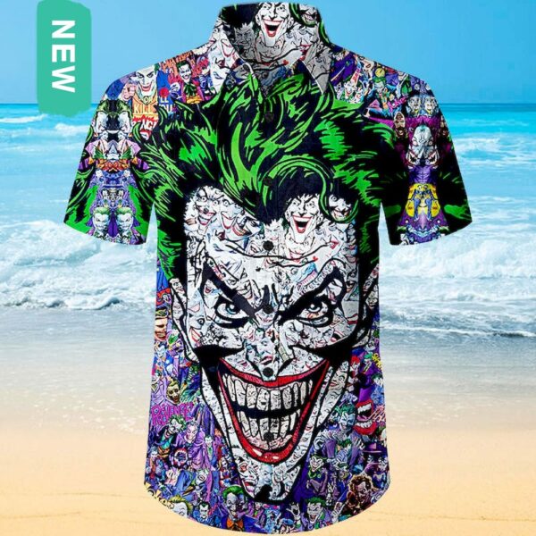 joker scream face hawaiian shirt short sleeve button up shirt crodsc