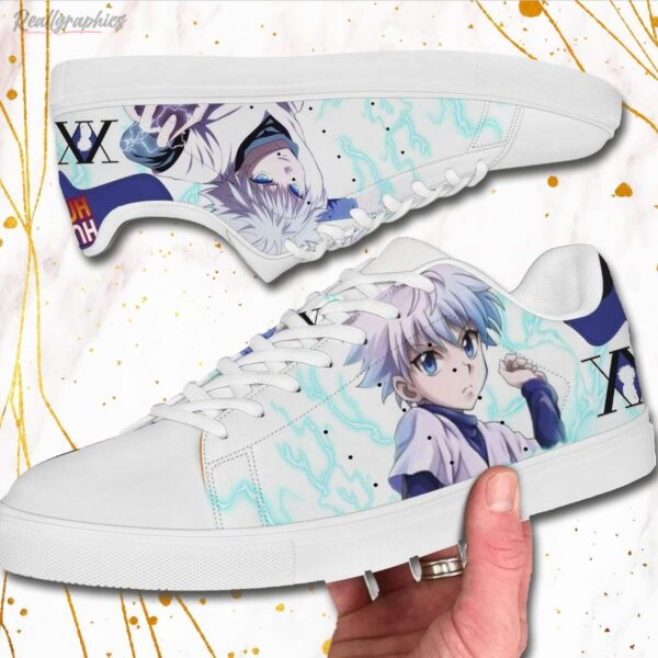 killua shoes hunter x hunter skateboard low top custom anime sneakers 2 ele1ub