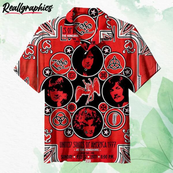 led zeppelin at the kingdome hawaiian shirt short sleeve button up shirt kae57a