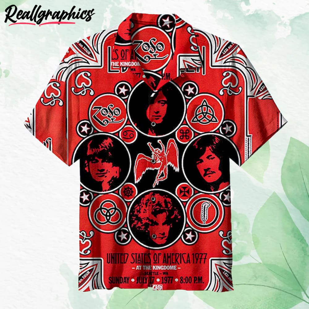 Led Zeppelin At The Kingdome Hawaiian Shirt, Short Sleeve Button-up Shirt