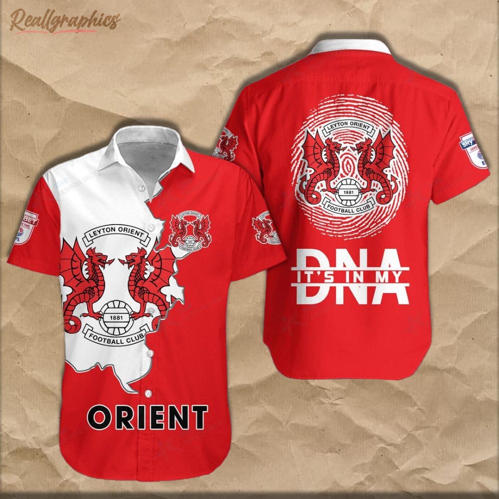 Leyton Orient Is My DNA Hawaiian Shirt, Short Sleeve Button-up Shirt