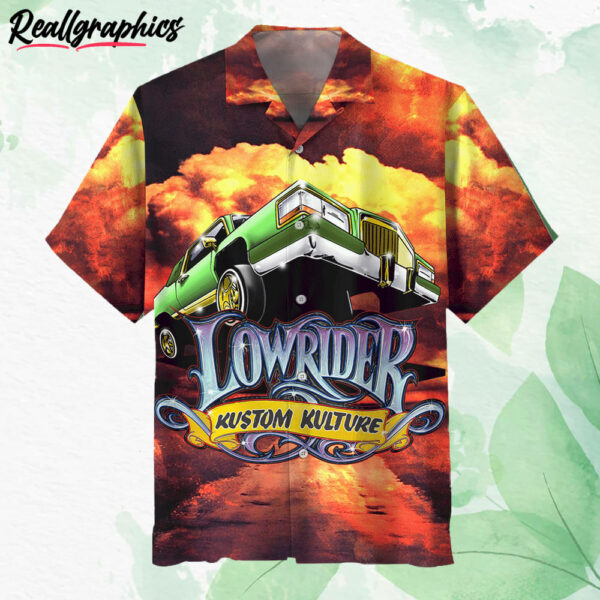 lowrider car custom hawaiian shirt short sleeve button up shirt fblh5w