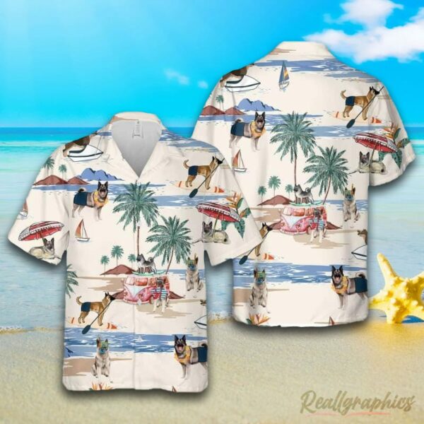 norwegian elkhound summer beach hawaiian shirt aloha shirt iubuu7