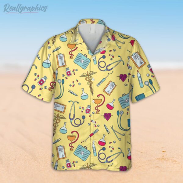 nurse tools yellow hawaiian shirt doctor the caduceus summer shirt 2 c4hekk