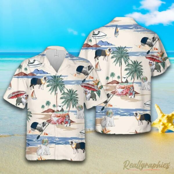 old english sheepdog summer beach hawaiian shirt aloha shirt sieill