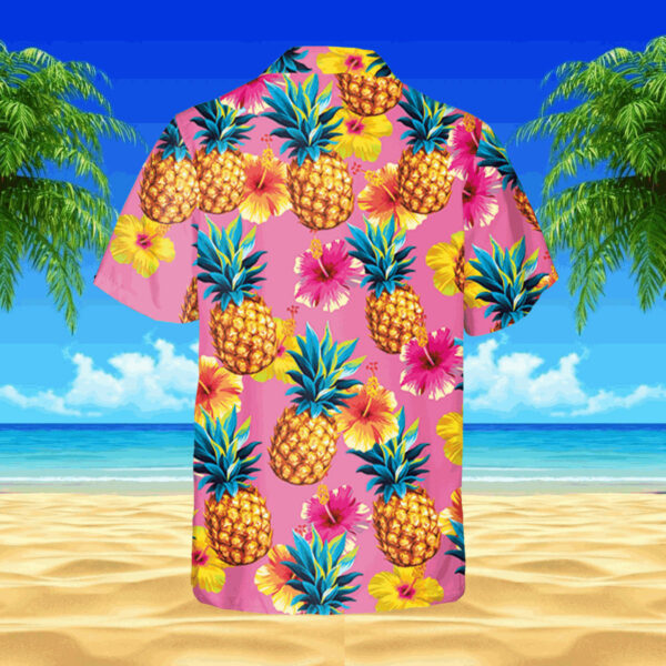 pineapple and hibicus pink hawaiian shirt 3 ni0oww