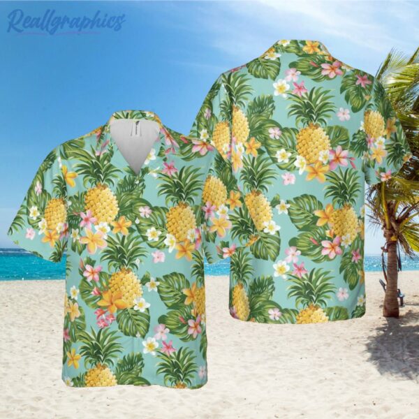 pineapple green hawaiian shirt beach outfit gift for husband 1 v5bxvi