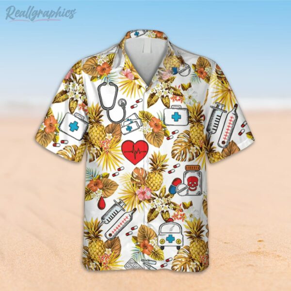 pineapple nurse hawaiian shirt doctor stethoscope shirt 2 mgtvr0