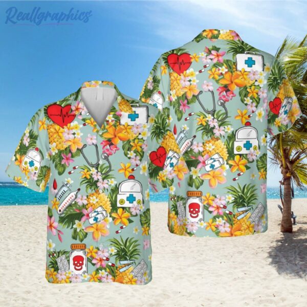pineapples nurse tools doodle hawaiian shirt doctor gift shirts 1 fycfig