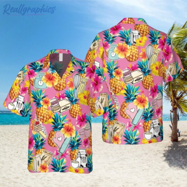 pink bakery hawaiian shirt summer shirt fot her 1 fcscmr