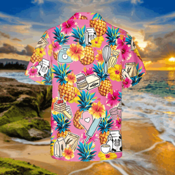 pink bakery hawaiian shirt summer shirt fot her 3 pctofh