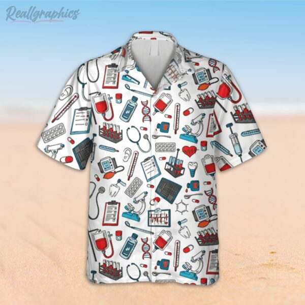registered nurse white hawaiian shirt rn doctor clothing 2 d5n81z