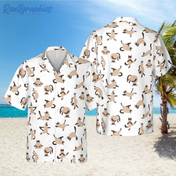 siamese cats doodles white hawaiian shirt 1 r6tm7h