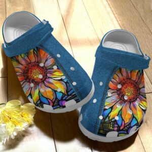 the colorful natural sunflower crocs shoes men women hippie style presents and santa q1y481