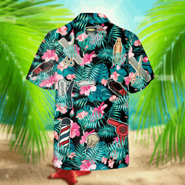 tropical plants barber hawaiian shirt hair salon summer outfit 3 llmo0n