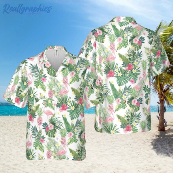 tropical plants fruits and flamingo hawaiian shirt 1 lxp8d0