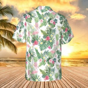 tropical plants fruits and flamingo hawaiian shirt 3 u0jvuk