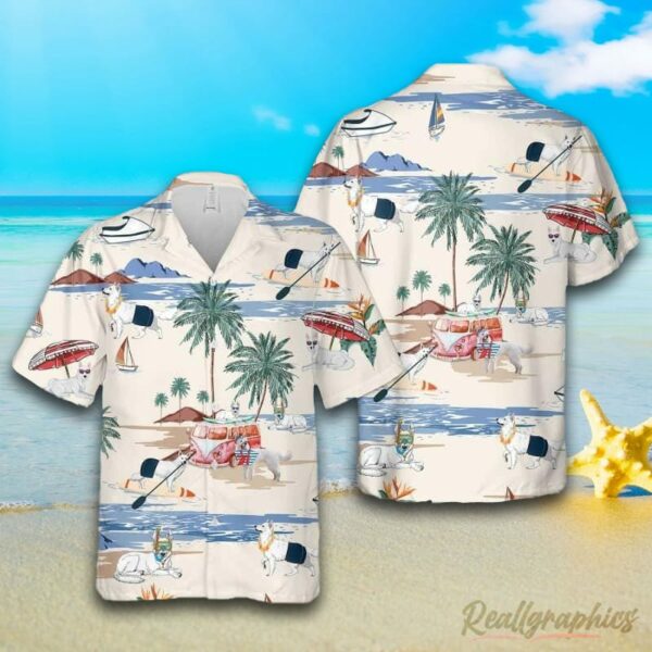 white shepherd summer beach hawaiian shirt i7avlq