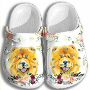 yellow dog crocs shoes flower animal shoes flower cute dog lovely dog lover mbtza0