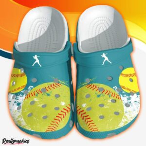 yellow soft ball sport classic clog shoesfor son daughter softball lovers djly46
