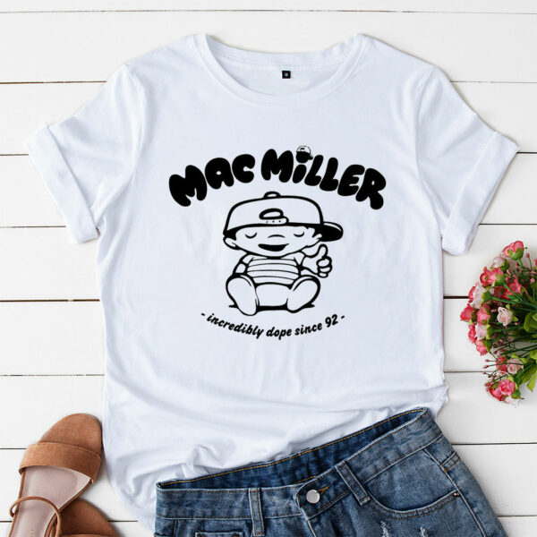 a t shirt white mac miller incredibly dope since 92 lstamv