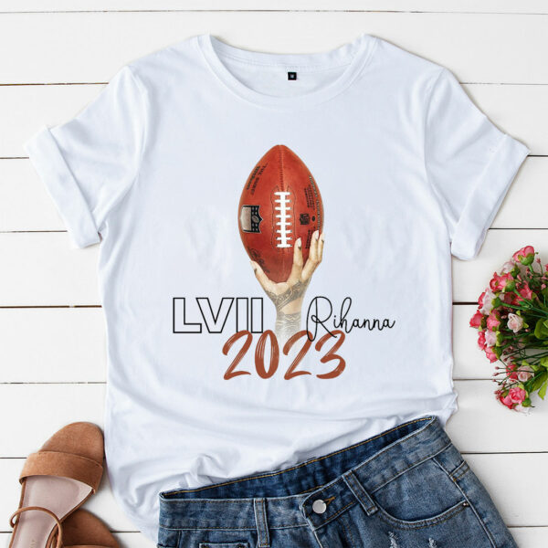 a t shirt white rihanna super bowl lvii 2023 rgjxyh