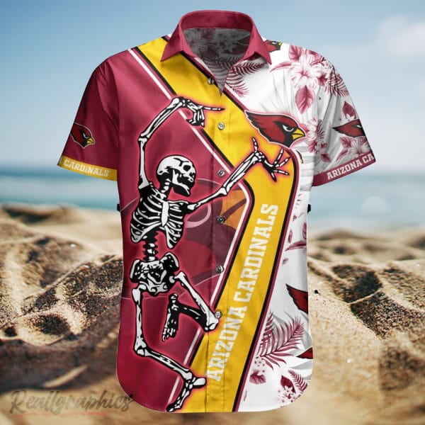 Arizona Cardinals X Skeleton Dancing Hawaiian Shirt