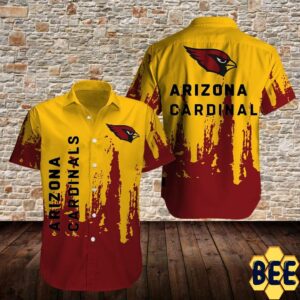 arizona cardinals yellow and red button up shirt 1 k8meqh