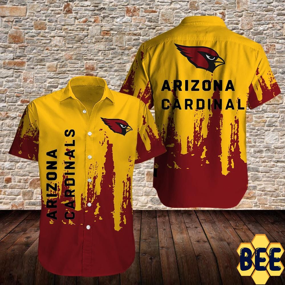 Arizona Cardinals Yellow And Red Button-Up Shirt