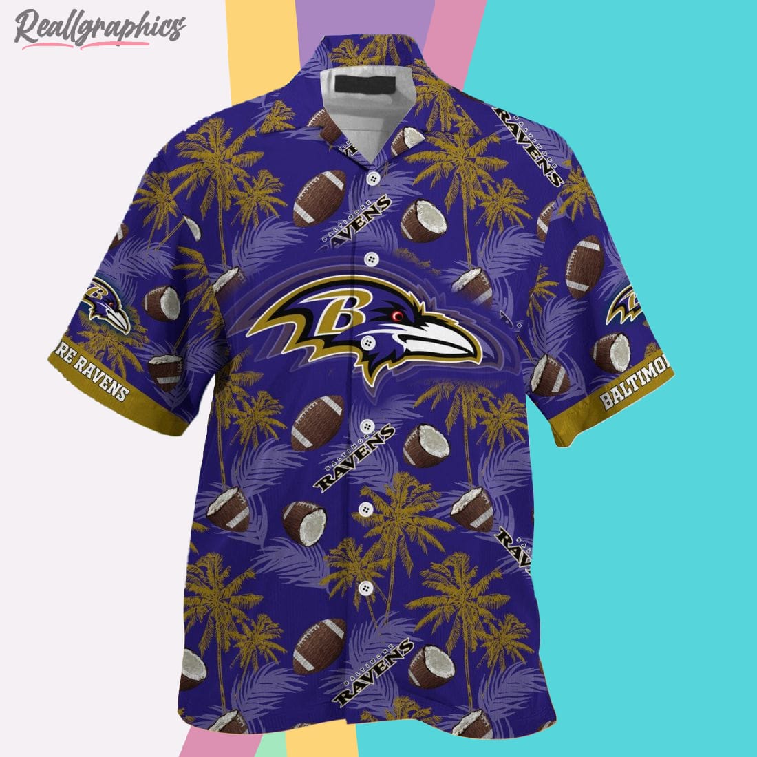 baltimore ravens palm tree pattern hawaiian shirt 2 zlaxtx