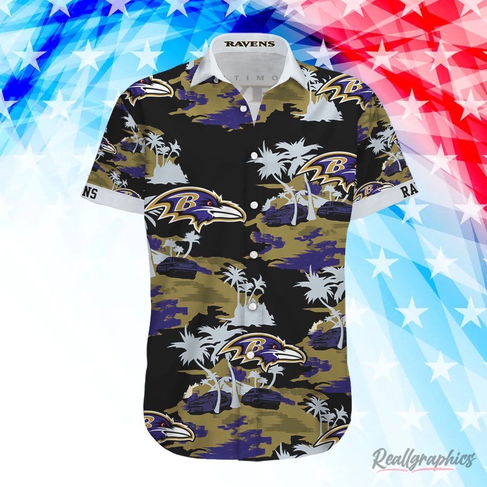 Baltimore Ravens NFL Grafity Hip Hop Style Hawaiian Shirt For Men