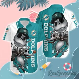 beach shirt miami dolphins jack skellington and zero hawaiian shirt emidgv