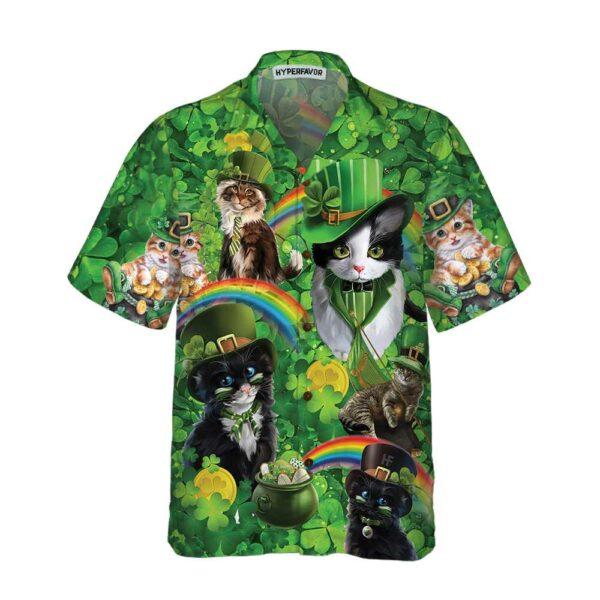 cats saint patricks day hawaiian button shirt 1 yezlpf