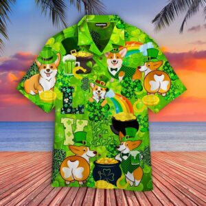 corgi dog happy saint patricks day hawaiian shirt 1 uyhmin