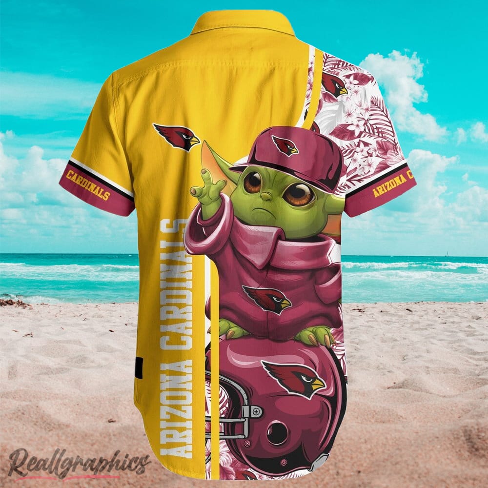 Custom Name Arizona Cardinals Baby Yoda NFL Hawaiian Shirt