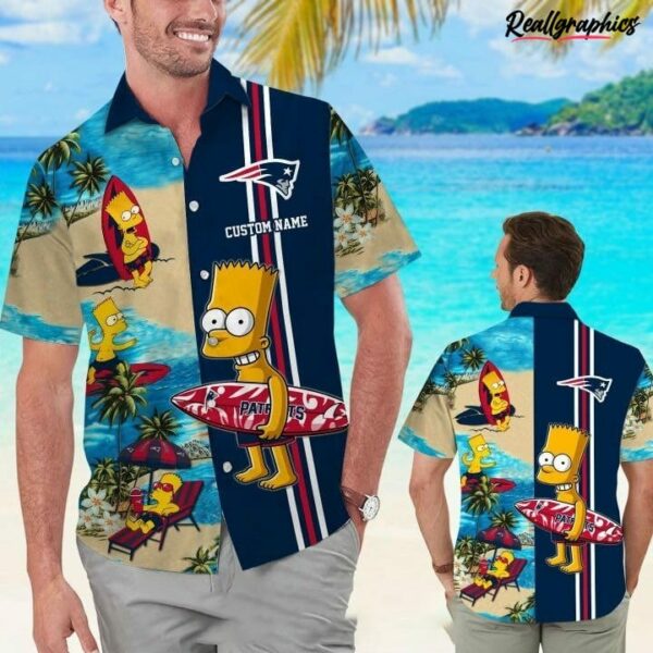 custom name new england patriots x simpson hawaiian shirt 1 busr6v