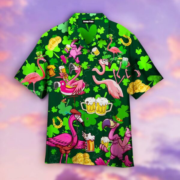 flamingo and beer patricks day hawaiian shirt for men women 1 lmffu0