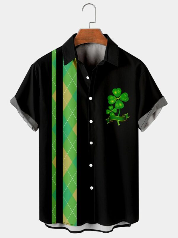 four leaf clover graphic short sleeve casual shirt 2 lf0caw