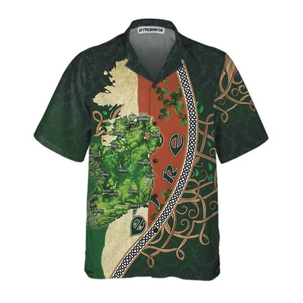 ireland map happy saint patricks day hawaiian button shirt 1 g77bzr