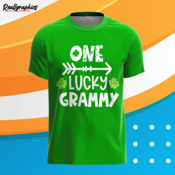 irish green t shirt st patricks day one lucky grammy with shamrocks vbgeiq