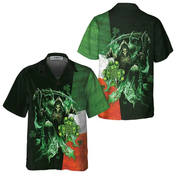irish grim reaper shamrock hawaiian button shirt st patricks day gift 3 gqm6cp