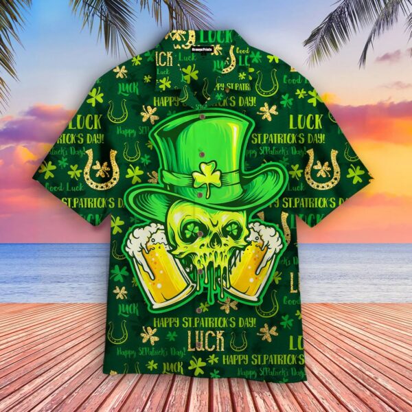 irish patrick day beer skull hawaiian button shirt 1 dlxyol