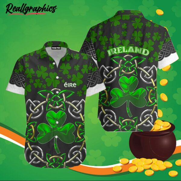 irish patricks day shamrock pattern casual short sleeve shirt 1 cutzkf
