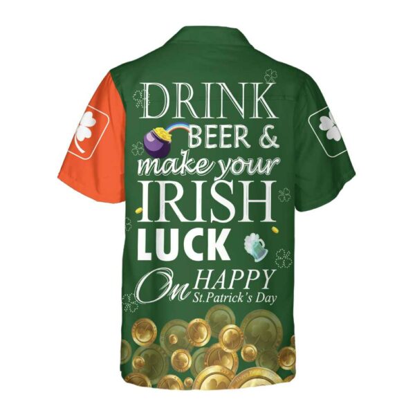irish shamrock luck on st. patricks day hawaiian button shirt 2 jh6djw