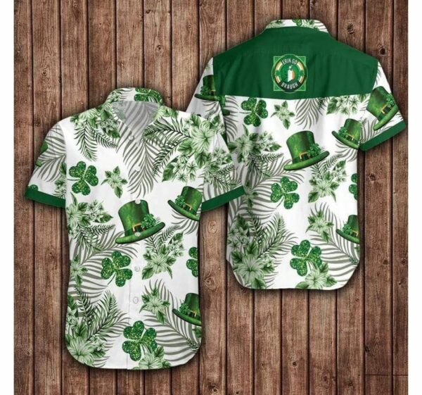 irish st patricks day green hat and shamrock hawaiian shirt 1 pt0nz3