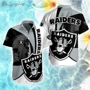 las vegas raiders logo short sleeve button shirt i2inrt