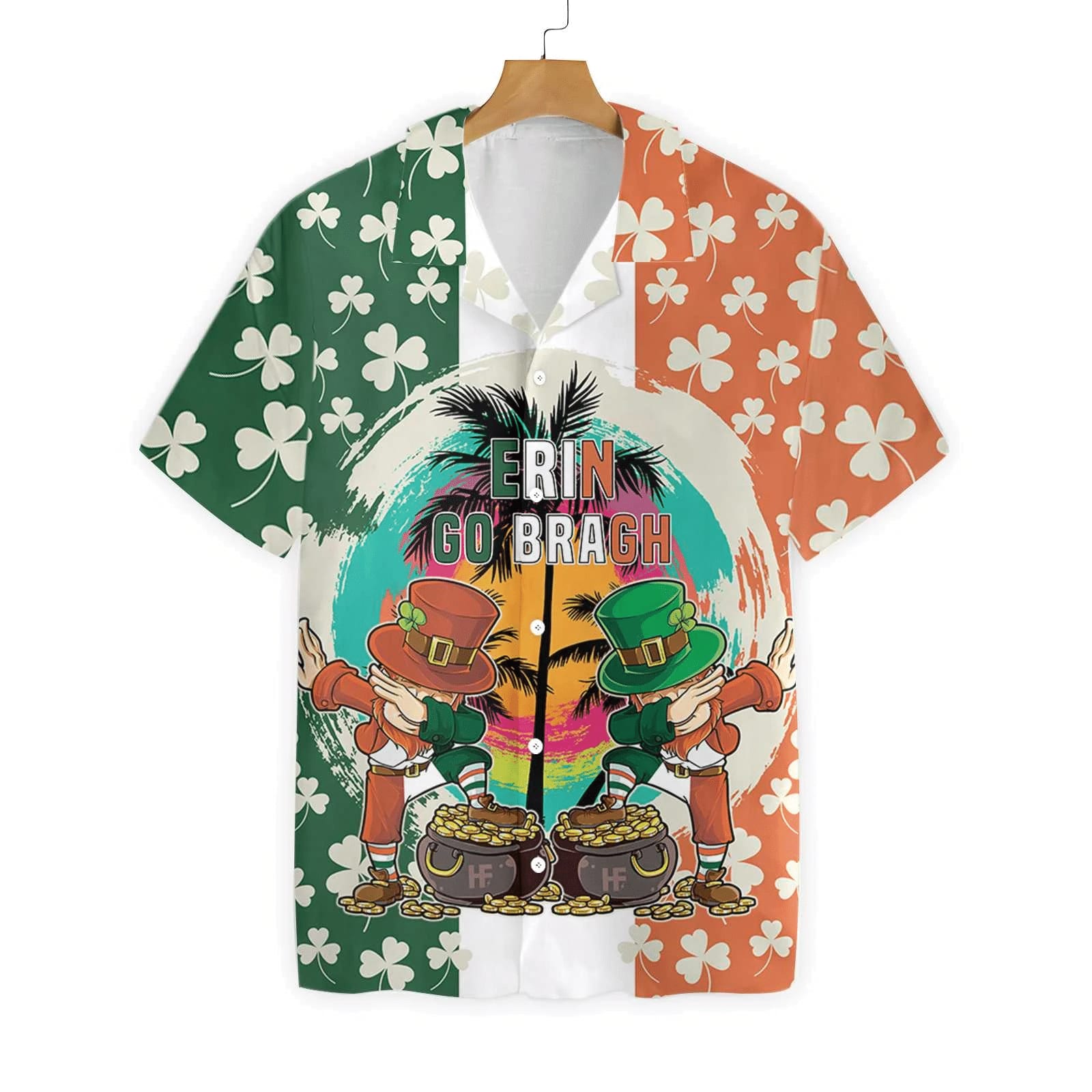 Leprechaun Shamrock Irish Erin Go Bragh Hawaiian Shirt