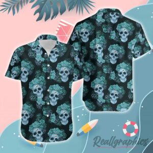 miami dolphins hawaiian shirt mystery skull and flower limited edition zku4l2