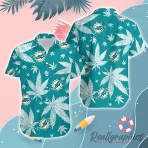 miami dolphins hawaiian shirt weed pattern usbx95
